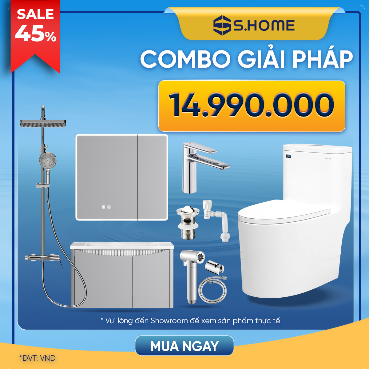 Combo Thiết Bị Phòng Tắm Tiện Nghi 14.990K